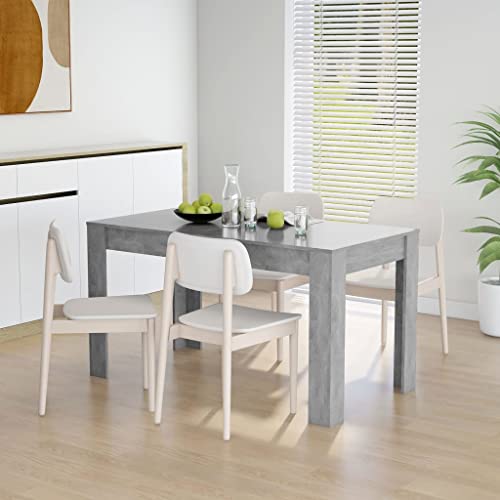 PIXZSSI Esszimmertische Wohnzimmer Betongrau Holzwerkstoff 140x74,5x76 cm Feuchtigkeitsbeständigkeit Esstisch Praktische Tischplatte Dinner Table bietet Platz für Speisen Getränke von PIXZSSI
