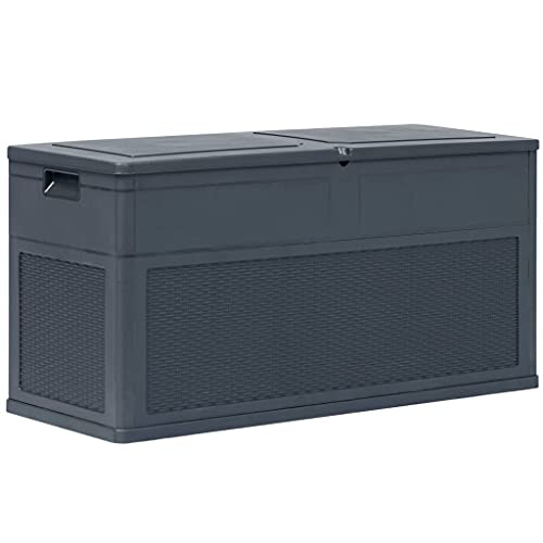 PIXZSSI Gartenbox 119x46x60 cm Anthrazit 320 L Kunststoff Stilvolles Design Terrasse Auflagenbox Soliden Konstruktion Viel Stauraum Aufbewahrungsbox zur Aufbewahrung von Kissen Auflagen von PIXZSSI