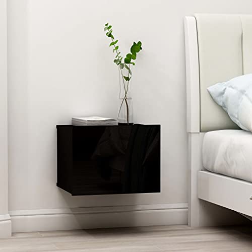 PIXZSSI Schlafzimmer Nachttische 2er Set 40x30x30 cm Beistelltisch Hängend Nachtischschränke Ausreichend Stauraum Sofatisch Schwarz Schubladenbox Bedside Table Holzwerkstoff von PIXZSSI