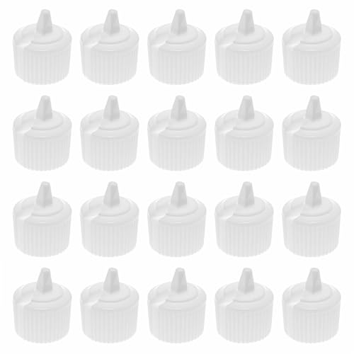 PIYANYO 24 Zähne, 410 Öffnungen, Klappverschluss, austauschbarer Flaschenverschluss, wiederverwendbar, geeignet für Shampoo, Feuchtigkeitscreme, Quetschflaschen usw., 20 Stück von PIYANYO