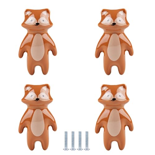 Kommode Möbelknöpfe 4 Stück Keramikgriffe Mit Tiermotiv Kleiderschrankknöpfe Für Kinderzimmer Geeignet Für Frisiertischschubladen Im Schlafzimmer Kleiderschrankbeschläge Für Badezimmer(Fuchs 62mm) Kommode Möbelknöpfe 4 Stück Keramikgriffe Mit Tiermotiv Kleiderschrankknöpfe Für Kinderzimmer Geeignet Für Frisiertischschubladen Im Schlafzimmer Kleiderschrankbeschläge Für Badezimmer(Fuchs 62mm) von PIYYQNY