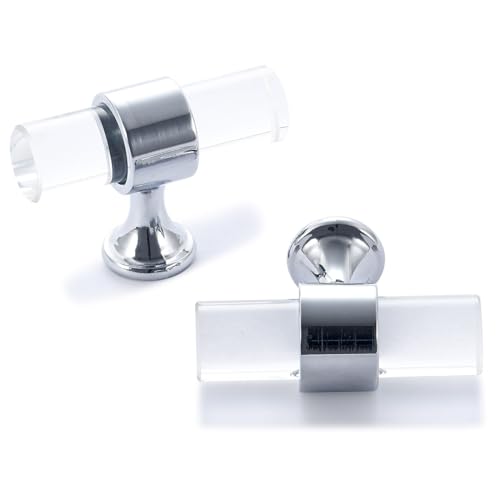 Möbel Griffe Für Küchenschränke 2 Stück Stangengriff Aus Klarem Glas Kleiderschranktürgriff Aus Zinklegierung Geeignet Für Badezimmerschränke Frisiertischschubladen Dekorative Möbelgriffe(Silber 50mm) von PIYYQNY