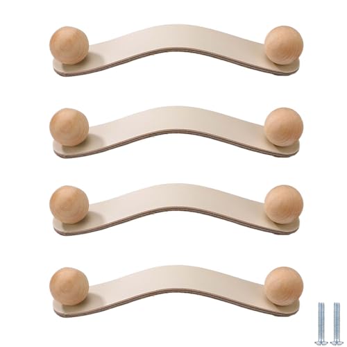PIYYQNY Griffe Für Küchenschränke 4 Stück Handgefertigte Griffe Aus Leder Schubladengriffe Aus Holz Schrankknöpfe Aus Leder Geeignet Für Kleiderschränke Kinderzimmer Heimdekoration(128mm Cremeweiß) PIYYQNY Griffe Für Küchenschränke 4 Stück Handgefertigte Griffe Aus Leder Schubladengriffe Aus Holz Schrankknöpfe Aus Leder Geeignet Für Kleiderschränke Kinderzimmer Heimdekoration(128mm Cremeweiß) von PIYYQNY