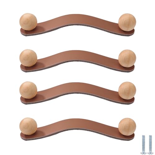 PIYYQNY Griffe Möbel 4 Stück Handgefertigte Schranktürgriffe Aus Leder Schubladengriffe Aus Holz Für Kinderzimmer Schrankknöpfe Aus Leder Geeignet Für Kleiderschränke Heimdekoration(96mm Dunkelbraun) PIYYQNY Griffe Möbel 4 Stück Handgefertigte Schranktürgriffe Aus Leder Schubladengriffe Aus Holz Für Kinderzimmer Schrankknöpfe Aus Leder Geeignet Für Kleiderschränke Heimdekoration(96mm Dunkelbraun) von PIYYQNY