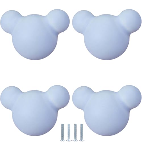 PIYYQNY Griffe Möbel 4 Stück Keramikknöpfe Im Cartoon-Stil Niedliche Schubladengriffe Für Kinderzimmer Kleiderschranktürgriffe Geeignet Für Schränke Frisiertische Küchen Büros(Blau 52mm) von PIYYQNY