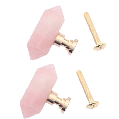 PIYYQNY Küchenschrank Griffe 2 Stück Messingknopf Aus Natürlichem Amethyst Schubladenknopf Für Frisiertische Türgriff Für Kleiderschrank Schrankdekoration Möbelbeschläge(Pink Einzelloch 42mm) von PIYYQNY