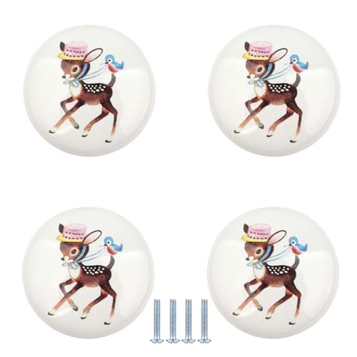 PIYYQNY Küchenschrank Griffe 4 Stück Runder Schubladenknopf Aus Keramik Süßer Schminktischknopf Im Cartoon-Stil Geeignet Für Schränke Kleiderschränke Küchenmöbelgriffe(Hirsch Einzelloch 38mm) PIYYQNY Küchenschrank Griffe 4 Stück Runder Schubladenknopf Aus Keramik Süßer Schminktischknopf Im Cartoon-Stil Geeignet Für Schränke Kleiderschränke Küchenmöbelgriffe(Hirsch Einzelloch 38mm) von PIYYQNY