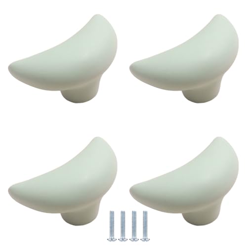 PIYYQNY Schrankgriffe 4 Stück Keramikknopf Für Kinderzimmer Süßer Cartoon-Schubladengriff Geeignet Für Küche Badezimmer Kleiderschrank Schrank(Grün Mond 60mm) von PIYYQNY