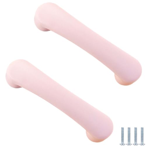 PIYYQNY Schrankknöpfe 2 Stück Keramikknöpfe Im Cartoon-Stil Niedliche Schubladengriffe Für Kinderzimmer Kleiderschranktürgriffe Geeignet Für Schränke Kommoden Küchen Büros(Pink Lochmitte 96mm) von PIYYQNY