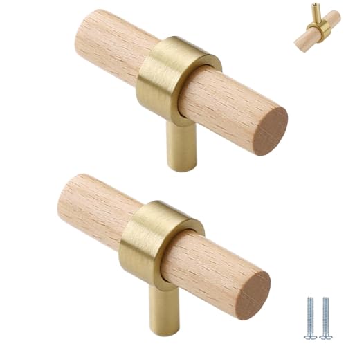 PIYYQNY Schrankknöpfe 2 Stück Kleiderschrankgriffe Aus Massivholz Schubladengriffe Aus Massivem Messing Geeignet Für Die Küche Schrankholzgriffe Kinderzimmerschubladen Schranktürgriffe(Buche 60mm) PIYYQNY Schrankknöpfe 2 Stück Kleiderschrankgriffe Aus Massivholz Schubladengriffe Aus Massivem Messing Geeignet Für Die Küche Schrankholzgriffe Kinderzimmerschubladen Schranktürgriffe(Buche 60mm) von PIYYQNY