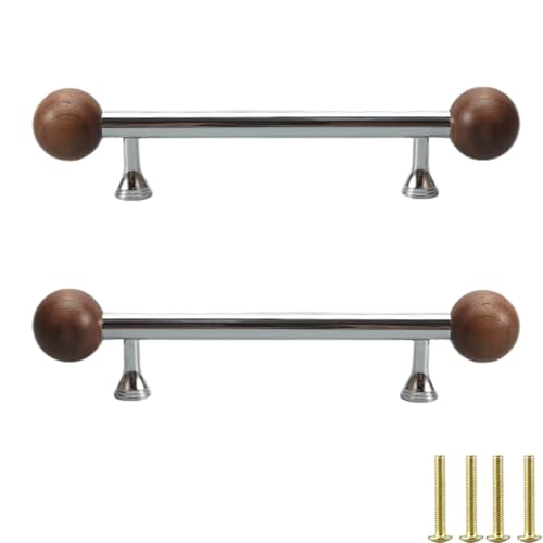 PIYYQNY Schrankknöpfe 2 Stück Vintage-Küchenschrankgriffe Aus Kupfer Schubladengriffe Mit Walnusskugeln Schubladenknöpfe Aus Holz Holzgriffe Für Küche Kleiderschrank Kommodenschubladen(Silber 128mm) PIYYQNY Schrankknöpfe 2 Stück Vintage-Küchenschrankgriffe Aus Kupfer Schubladengriffe Mit Walnusskugeln Schubladenknöpfe Aus Holz Holzgriffe Für Küche Kleiderschrank Kommodenschubladen(Silber 128mm) von PIYYQNY