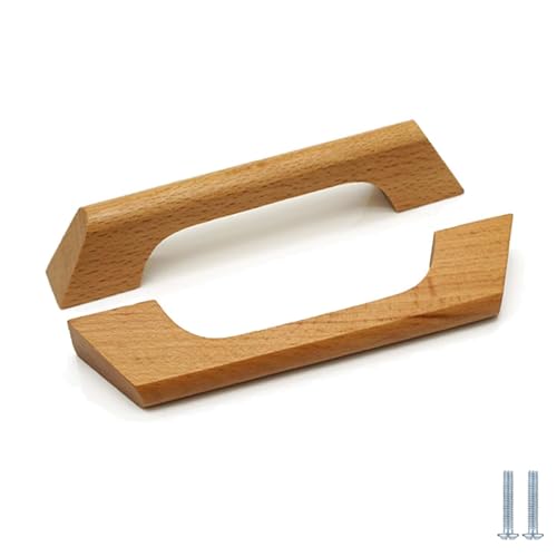 PIYYQNY Türgriffe Küche 6 Stück Schubladengriffe Aus Holz Bügelgriffe Für Kleiderschranktüren Geeignet Für Aufbewahrungsboxen Schubladengriffe Aus Holz(Buche Lochmitte 96mm) von PIYYQNY