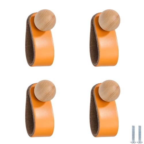 PIYYQNY Türgriffe Schrank 4 Stück Handgefertigte Schranktürgriffe Aus Leder Schubladengriffe Aus Holz Schrankknöpfe Aus Leder Geeignet Für Kleiderschränke Kinderzimmer Heimdekoration(65mm Orange) PIYYQNY Türgriffe Schrank 4 Stück Handgefertigte Schranktürgriffe Aus Leder Schubladengriffe Aus Holz Schrankknöpfe Aus Leder Geeignet Für Kleiderschränke Kinderzimmer Heimdekoration(65mm Orange) von PIYYQNY