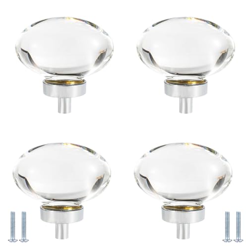 PIYYQNY Türgriffe Schrank 4 Stück Klare Kristallgriffe Taubenförmige Kleiderschrankknöpfe Geeignet Für Kommodenschubladen Badezimmerschränke Küchen Büros(Transparent 45mm) von PIYYQNY