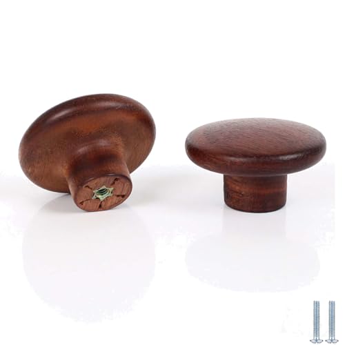 4 Stück, Schrankknopf aus Walnussholz, 40 mm, kleiner Kleiderschrank-Schubladengriff, Pilzform, Möbelgriff aus Holz, geeignet für Nachttische, Schränke, Weinschränke 4 Stück, Schrankknopf aus Walnussholz, 40 mm, kleiner Kleiderschrank-Schubladengriff, Pilzform, Möbelgriff aus Holz, geeignet für Nachttische, Schränke, Weinschränke von PIYYQNY