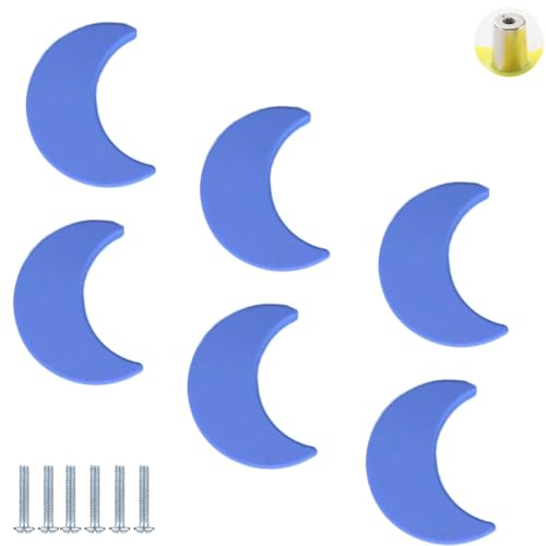 Schubladengriff 6 Stück Kinderzimmergriffe Kollisionssichere Schubladengriffe Aus Weichem Gummi Kleiderschrankgriffe Mit Cartoon-Sternenhimmel Möbelknöpfe Heimdekorationsbeschläge(Hellblau Mond 51mm) Schubladengriff 6 Stück Kinderzimmergriffe Kollisionssichere Schubladengriffe Aus Weichem Gummi Kleiderschrankgriffe Mit Cartoon-Sternenhimmel Möbelknöpfe Heimdekorationsbeschläge(Hellblau Mond 51mm) von PIYYQNY