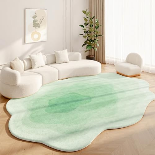 PIZZZENO Cremefarbene Teppiche für Schlafzimmer, flauschig, weich, Arbeitszimmer, Bodenmatte, unregelmäßige Formen, Wohnzimmer-Dekoration, Teppich, Dicker Plüsch, Lounge (80 x 120 cm/F) von PIZZZENO