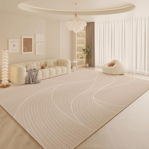 PIZZZENO Cremefarbener Wohnzimmer-Dekorationsteppich, große Teppiche für Schlafzimmer, weiche Garderobe, waschbare Lounge-Bodenmatte (80 x 160 cm/E) von PIZZZENO