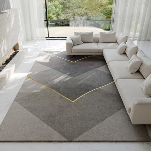 PIZZZENO Leichter, luxuriöser Lounge-Teppich, verdickte Matte, flauschig, weich, Schlafzimmer-Dekor, Nachttisch, Moderne, einfache Teppiche für das Wohnzimmer (160 x 230 cm/E) von PIZZZENO