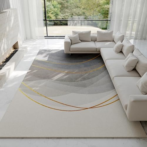 PIZZZENO Leichter, luxuriöser Lounge-Teppich, verdickte Matte, flauschig, weich, Schlafzimmerdekor, Nachttisch, Moderne, einfache Teppiche für das Wohnzimmer (160 x 230 cm/D) von PIZZZENO