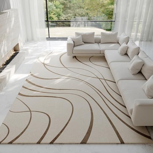PIZZZENO Leichter, luxuriöser Lounge-Teppich, verdickte Matte, flauschig, weich, Schlafzimmerdekor, Nachttisch, Moderne, einfache Teppiche für das Wohnzimmer (80 x 120 cm/A) von PIZZZENO