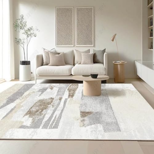 PIZZZENO Minimalistische Teppiche für Wohnzimmer, große Bereiche, Arbeitszimmer, helles, luxuriöses Schlafzimmer, Dekoration, Abstrakter Teppich für Zuhause (100 x 160 cm/B) von PIZZZENO