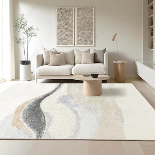 PIZZZENO Minimalistische Teppiche für Wohnzimmer, große Bereiche, Arbeitszimmer, helles, luxuriöses Schlafzimmer, Dekoration, Abstrakter Teppich für Zuhause (80 x 160 cm/O) von PIZZZENO