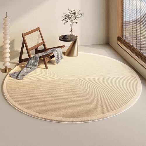 PIZZZENO Moderne, einfache Teppiche für das Wohnzimmer, verdicktes Plüsch, Schlafzimmerdekor, rund, flauschig, weich, Nachttischmatte, waschbarer Teppich für Zuhause (100 x 100 cm/F) von PIZZZENO