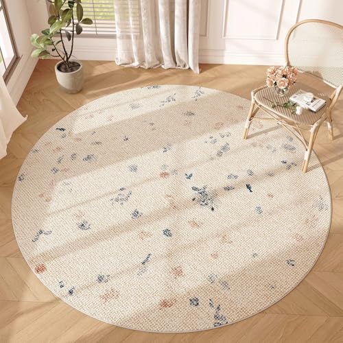 PIZZZENO Moderne Schlafzimmerdekoration, rund, dick, Plüschteppich für Wohnzimmer, flauschig, weich, Nachttischmatte, waschbarer Garderobenteppich (100 x 100 cm/C) von PIZZZENO