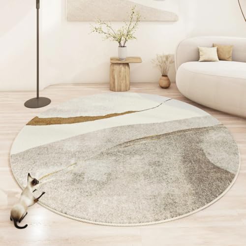PIZZZENO Moderne minimalistische Teppiche für Schlafzimmer, große Bereiche, Wohnzimmerdekoration, runder Teppich, verdickte Matte, Plüsch-Lounge (180 x 180 cm/P) von PIZZZENO