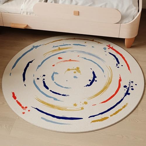 PIZZZENO Teppiche für Wohnzimmer, Dicke Nachttischmatte, süße runde Schlafzimmerdekoration, Plüsch, Flauschiger weicher Teppich (200 x 200 cm/F) von PIZZZENO