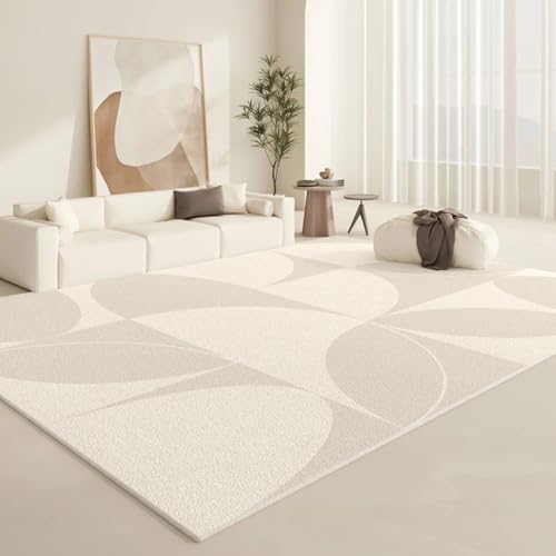 PIZZZENO Teppiche für Wohnzimmer, Flauschiger, weicher Plüschteppich, minimalistische Lounge-Bodenmatte, Dickes Schlafzimmerdekor, Nachttisch (160 x 230 cm/A) von PIZZZENO