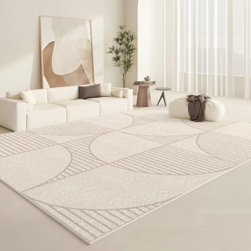 PIZZZENO Teppiche für Wohnzimmer, Flauschiger, weicher Plüschteppich, minimalistische Lounge-Bodenmatte, Dickes Schlafzimmerdekor, Nachttisch (160 x 230 cm/H) von PIZZZENO