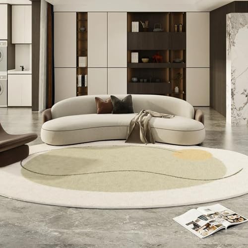 PIZZZENO Teppiche mit unregelmäßigen Formen für das Wohnzimmer, flauschig, weich, Lounge-Bodenmatte, cremefarben, Schlafzimmerdekor, Dicker Plüsch-Garderobenteppich (80 x 120 cm/C) von PIZZZENO