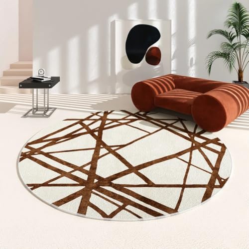 PIZZZENO Unregelmäßige Teppiche für Wohnzimmer, Zuhause, waschbare Matte, modernes minimalistisches Schlafzimmerdekor, runder, Dicker Lounge-Teppich (300 x 300 cm/U) von PIZZZENO
