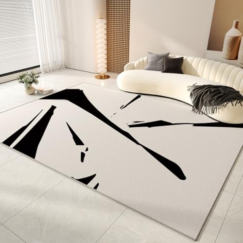 PIZZZENO Wohnzimmer-Dekorationsteppich, flauschig, weich, Plüsch, Arbeitszimmer, Zuhause, Dicke, waschbare Bodenmatte, große Teppiche für Schlafzimmer (80 x 120 cm/C) von PIZZZENO