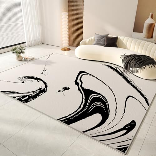 PIZZZENO Wohnzimmer-Dekorationsteppich, flauschig, weich, Plüsch, Arbeitszimmer, Zuhause, Dicke, waschbare Bodenmatte, große Teppiche für Schlafzimmer (80 x 120 cm/D) von PIZZZENO
