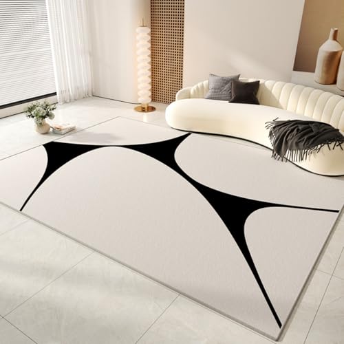PIZZZENO Wohnzimmer-Dekorationsteppich, flauschig, weich, Plüsch, Arbeitszimmer, Zuhause, Dicke, waschbare Bodenmatte, große Teppiche für Schlafzimmer (80 x 120 cm/E) von PIZZZENO