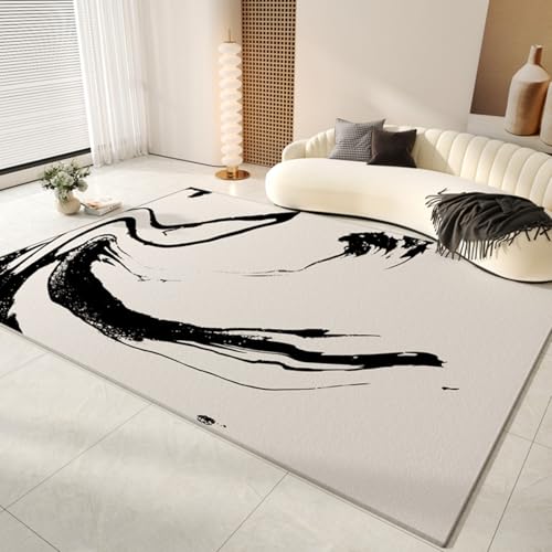 PIZZZENO Wohnzimmer-Dekorationsteppich, flauschig, weich, Plüsch, Arbeitszimmer, Zuhause, Dicke, waschbare Bodenmatte, große Teppiche für Schlafzimmer (80 x 120 cm/F) von PIZZZENO