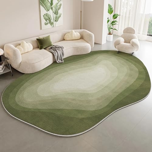 PIZZZENO Wohnzimmerdekoration, Farbverlaufsteppich, unregelmäßige Form, Teppiche für Schlafzimmer, Dicke Plüsch-Lounge, Zuhause, Flauschige, weiche Matte (80 x 120 cm/F) von PIZZZENO