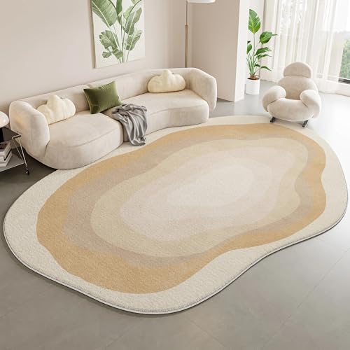 PIZZZENO Wohnzimmerdekoration, Farbverlaufsteppich, unregelmäßige Form, Teppiche für Schlafzimmer, Dicker Plüsch, Lounge, Zuhause, Flauschige, weiche Matte (100 x 160 cm/K) von PIZZZENO