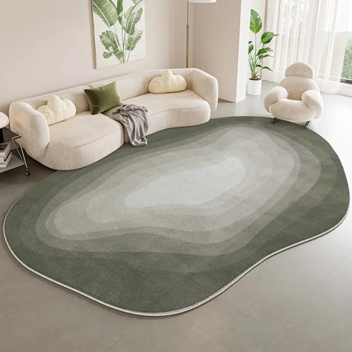 PIZZZENO Wohnzimmerdekoration, Farbverlaufsteppich, unregelmäßige Form, Teppiche für Schlafzimmer, Dicker Plüsch, Lounge, Zuhause, Flauschige, weiche Matte (80 x 120 cm/B) von PIZZZENO
