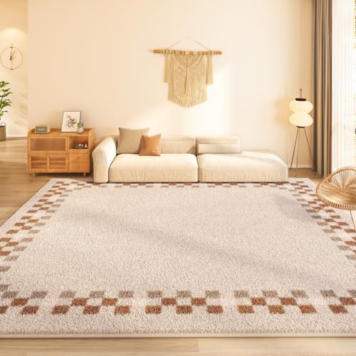 PIZZZENO Wohnzimmerdekoration Retro-Teppich Minimalistisches Schlafzimmerdekor Teppich Verdickte Matte Flauschige Weiche Garderobenteppiche (80x160cm/D) von PIZZZENO