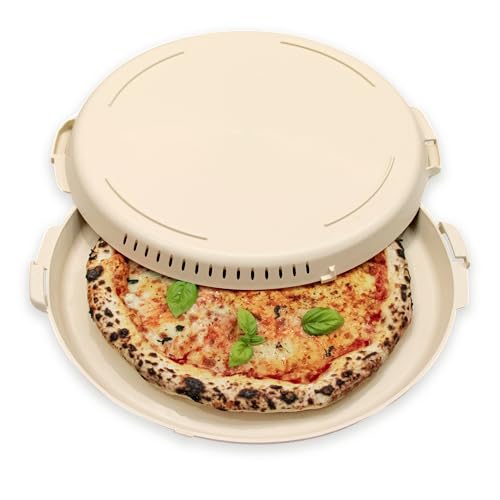 PIZZycle Pizzakarton Mehrweg Pizza Aufbewahrungsbox stapelbar - nachhaltig - wärmeisolierend - Pizzabox passend für Pizza bis 33x33 cm - Pizza Mehrwegverpackung - Pizza Box mit Deckel (Dough) von PIZZycle