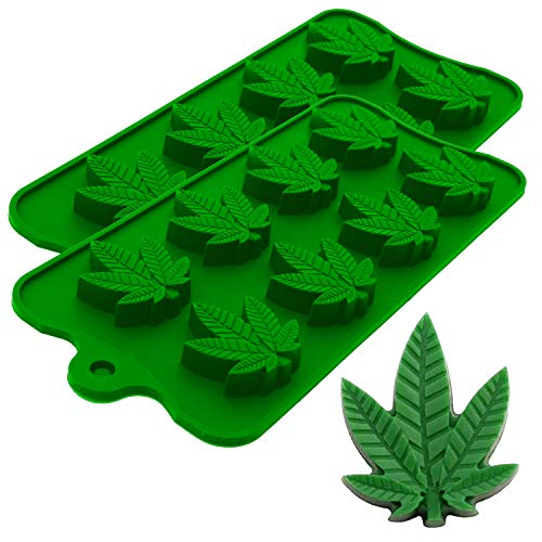 Marihuana-Blatt-Silikon-Süßigkeits-Form-Eiswürfel-Behälter, 2 Satz von PJ Bold