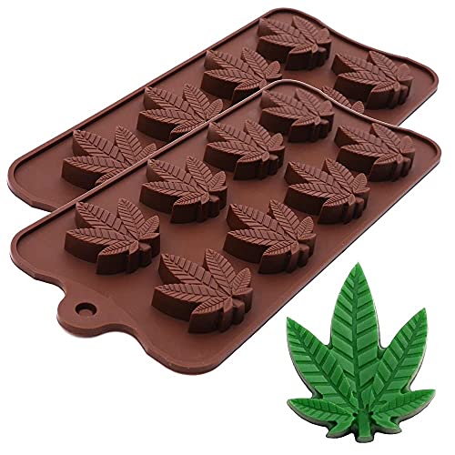 Marihuana Cannabis Hanfblatt Silikonformen für Topf Süßigkeiten Schokolade Gummy Gummies 2 Stück von PJ Bold