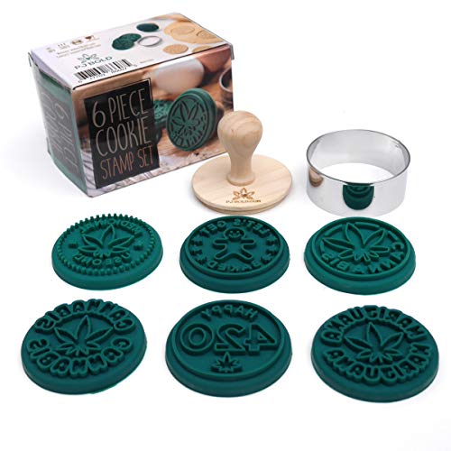 PJ BOLD Marihuana Silikon Keksstempel Edelstahl Ausstechform Holzgriff Party Neuheit Geschenk 6 Stempel Set PJ BOLD Marihuana Silikon Keksstempel Edelstahl Ausstechform Holzgriff Party Neuheit Geschenk 6 Stempel Set von PJ Bold