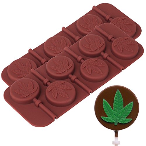 Silikonform für Lutscher, Marihuana-Blatt, 2 Stück von PJ Bold