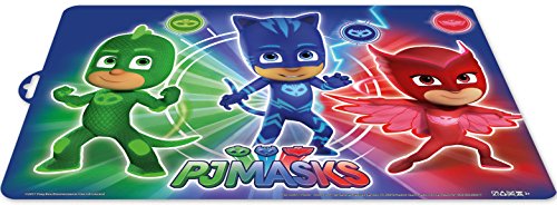 PJ Masks Aufbewahrung, 0431, Tischset für Katzen, Eule, Gecko, Maße 43 x 29 cm, wiederverwendbares Kunststoff, BPA-frei. von PJ Masks