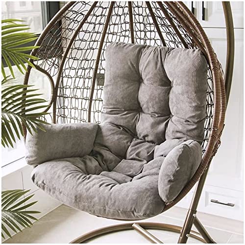 PJDDP Hängesessel Kissen Auflagen, Waschbar Schaukelstuhl Sitzkissen Hängestuhl Sitzauflage, Hängesessel Auflage Polster Ersatzkissen zum Indoor Outdoor Patio Yard Garten,Grau von PJDDP